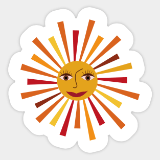 Beautiful Retro Boho Sun Face Sticker